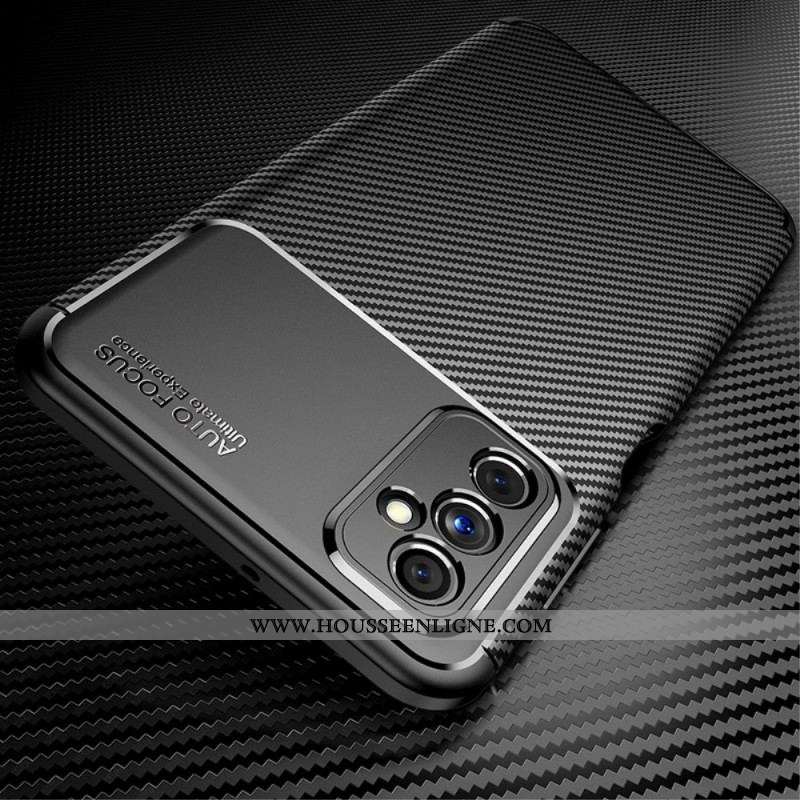 Coque Samsung Galaxy M52 5G Flexible Texture Fibre Carbone