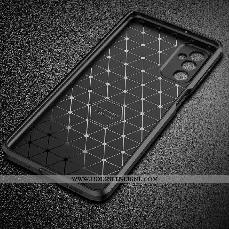 Coque Samsung Galaxy M52 5G Flexible Texture Fibre Carbone
