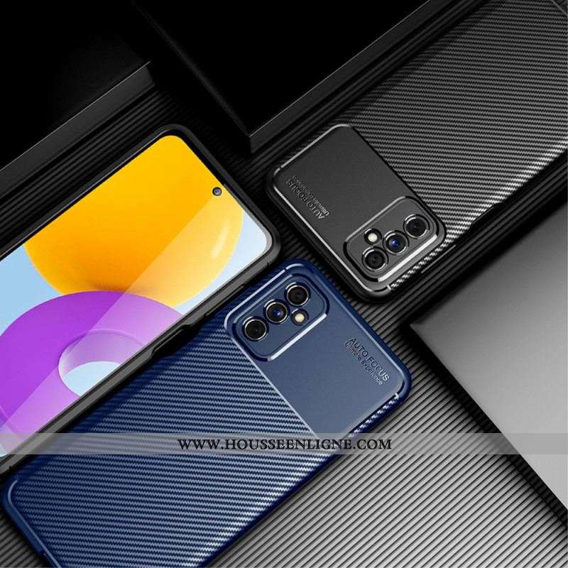 Coque Samsung Galaxy M52 5G Flexible Texture Fibre Carbone