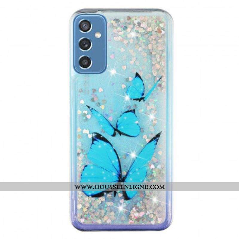 Coque Samsung Galaxy M52 5G Papillon Saphir