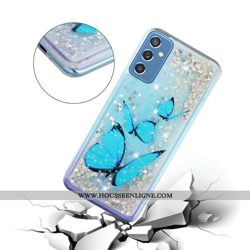 Coque Samsung Galaxy M52 5G Papillon Saphir
