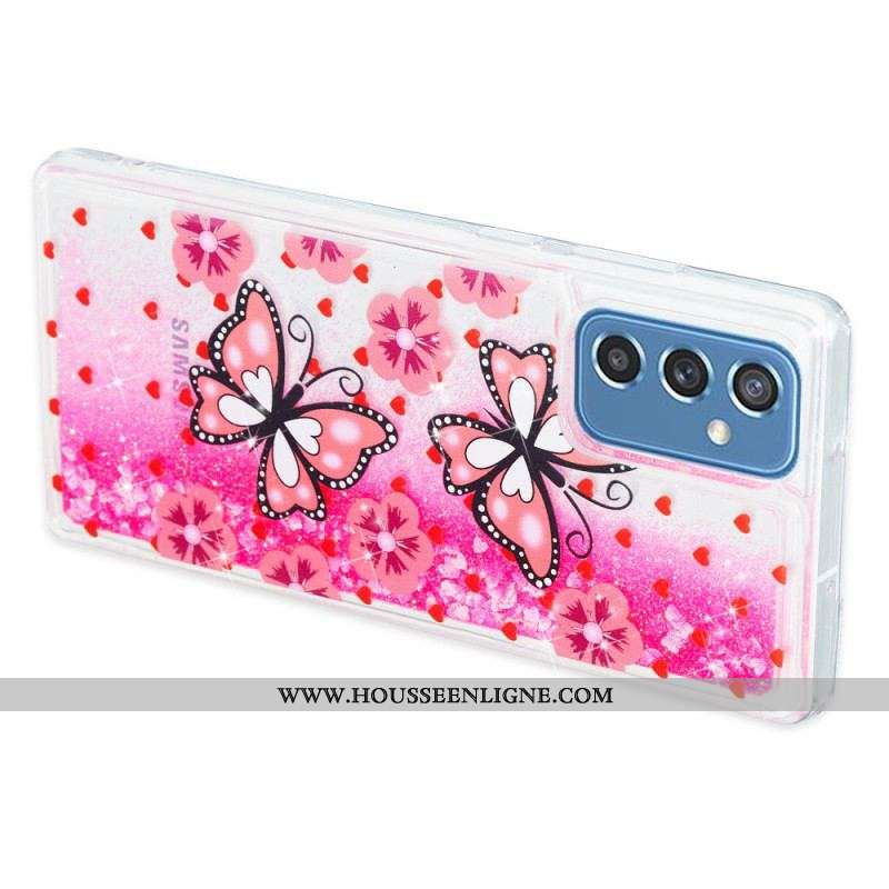 Coque Samsung Galaxy M52 5G Papillons Roses