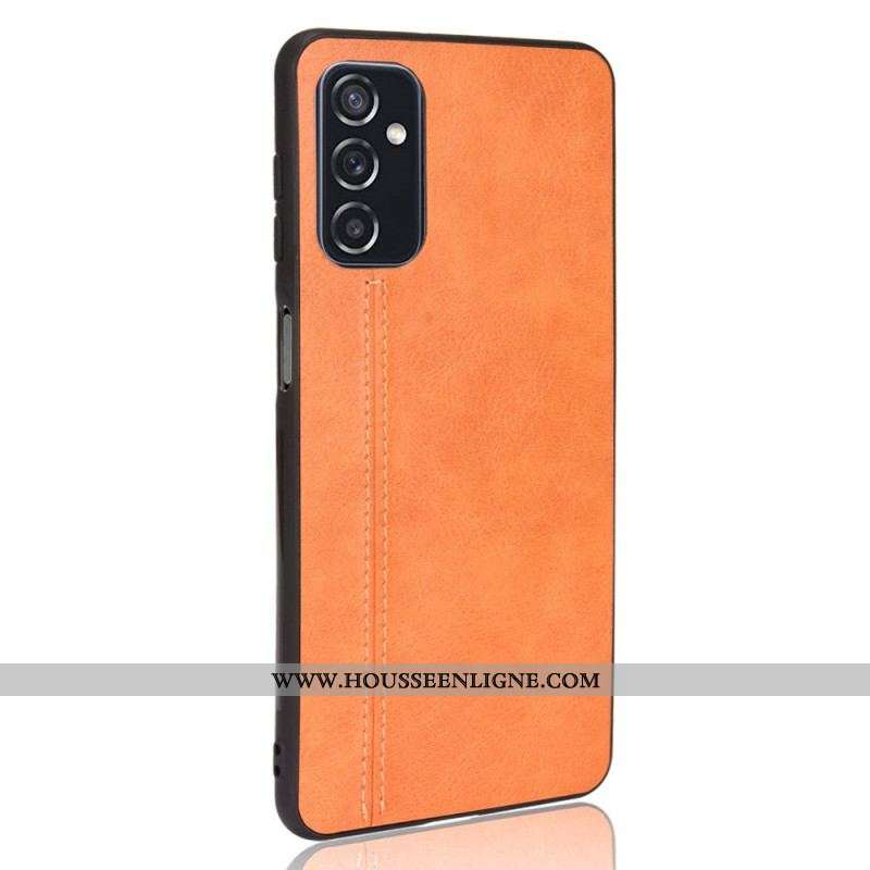 Coque Samsung Galaxy M52 5G Simili Cuir à Liseré