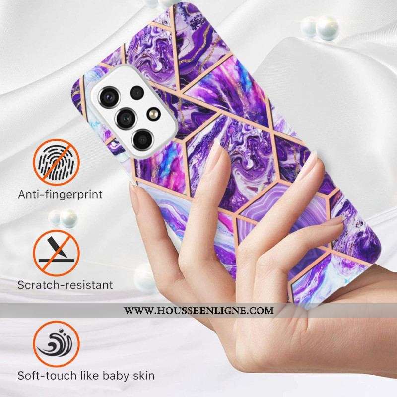 Coque Samsung Galaxy M53 5G Marbre Géométrique Flashy