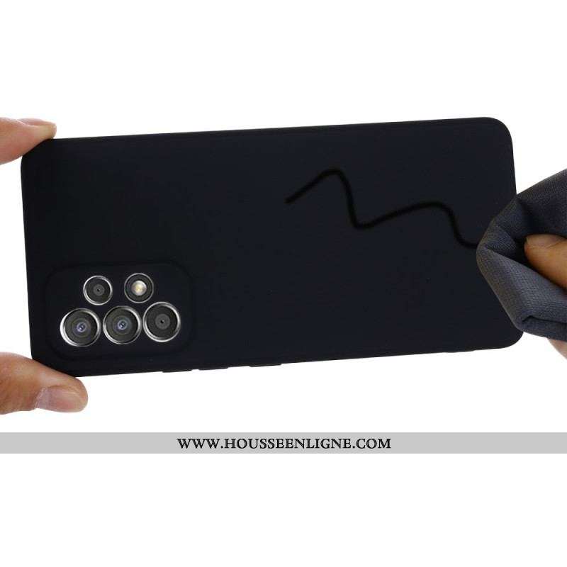 Coque Samsung Galaxy M53 5G Silicone Liquide avec Lanière