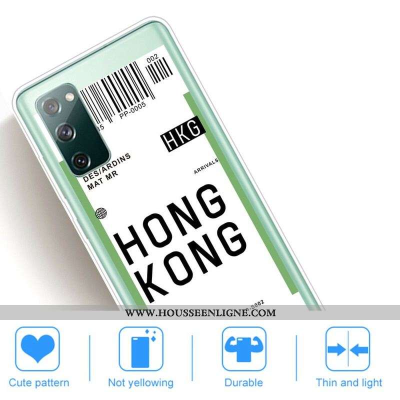 Coque Samsung Galaxy S20 FE Boarding Pass to Hong Kong