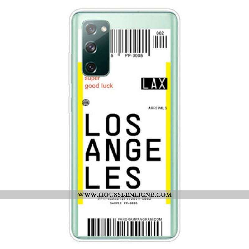 Coque Samsung Galaxy S20 FE Boarding Pass to Los Angeles