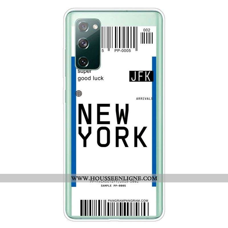 Coque Samsung Galaxy S20 FE Boarding Pass to New York