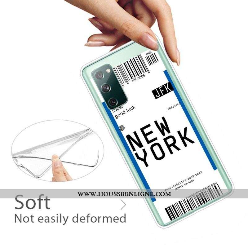 Coque Samsung Galaxy S20 FE Boarding Pass to New York