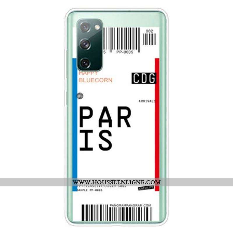 Coque Samsung Galaxy S20 FE Boarding Pass to Paris