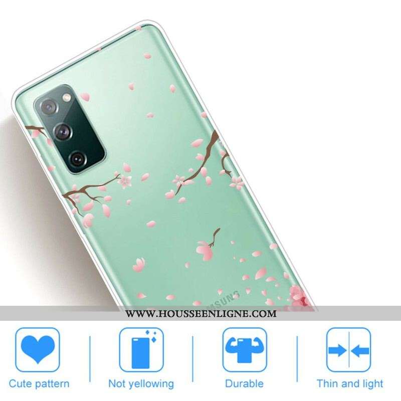 Coque Samsung Galaxy S20 FE Branches à Fleurs