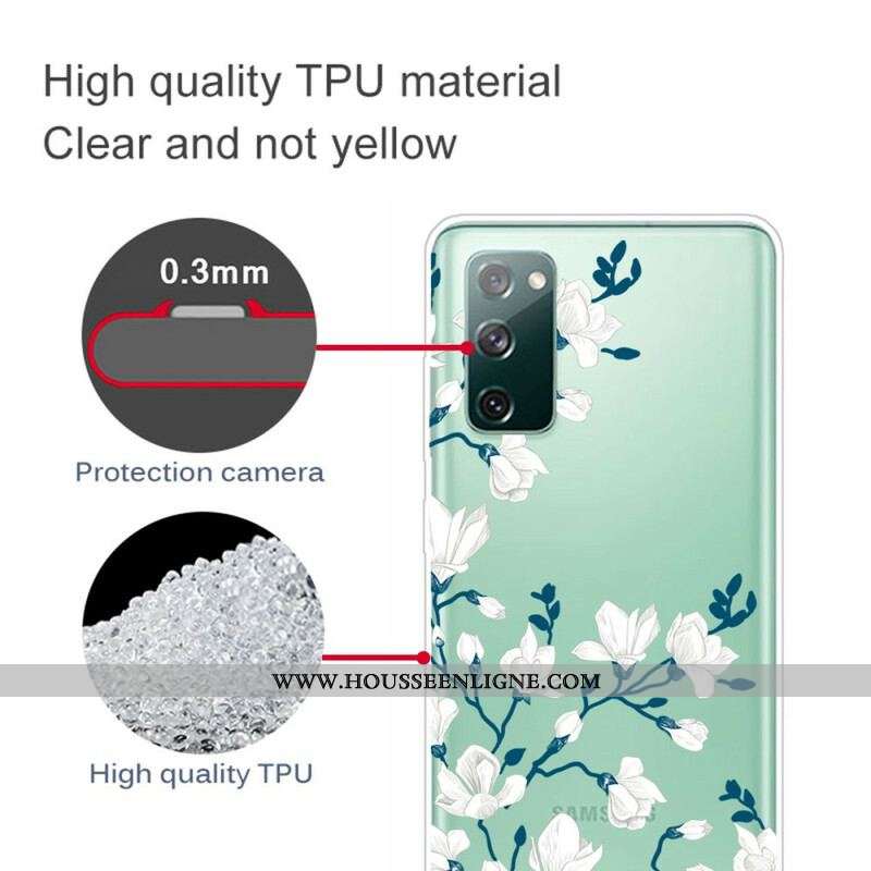 Coque Samsung Galaxy S20 FE Fleurs Blanches