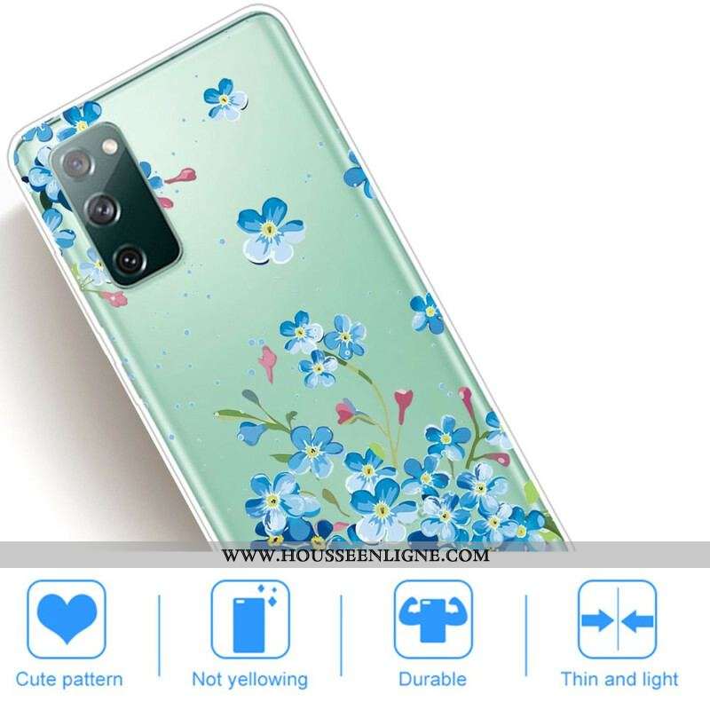 Coque Samsung Galaxy S20 FE Fleurs Bleues
