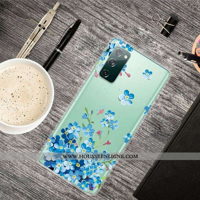 Coque Samsung Galaxy S20 FE Fleurs Bleues