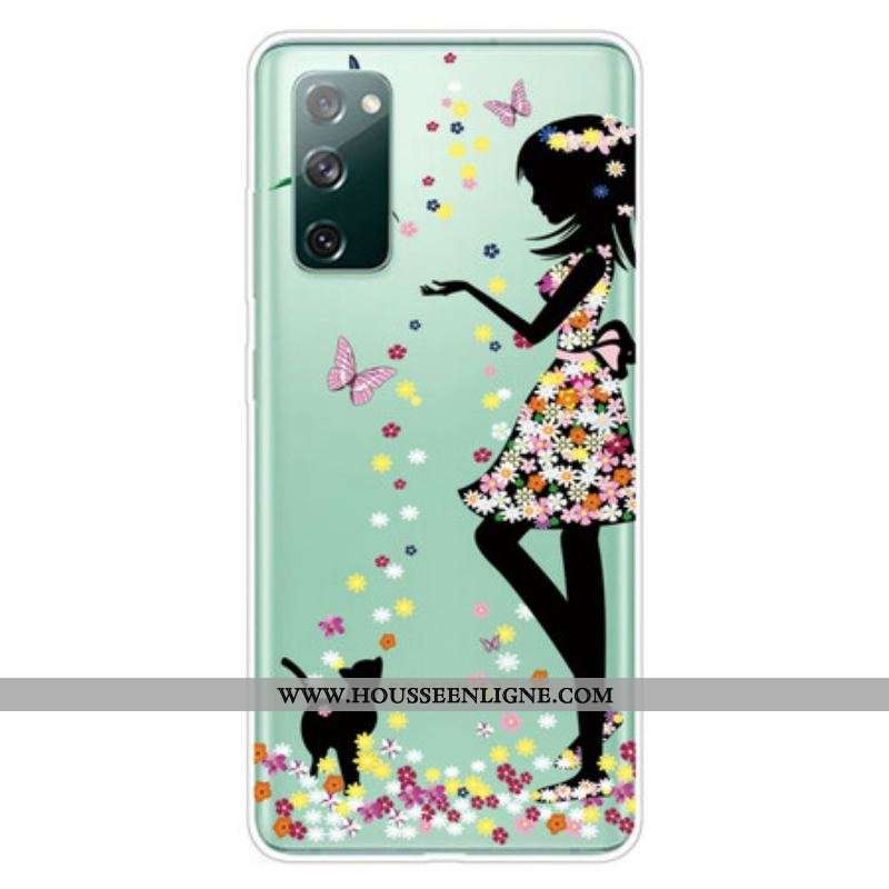 Coque Samsung Galaxy S20 FE Jolie Tête Fleurie