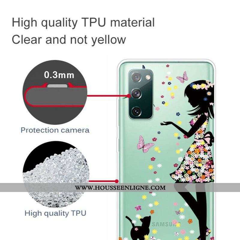 Coque Samsung Galaxy S20 FE Jolie Tête Fleurie
