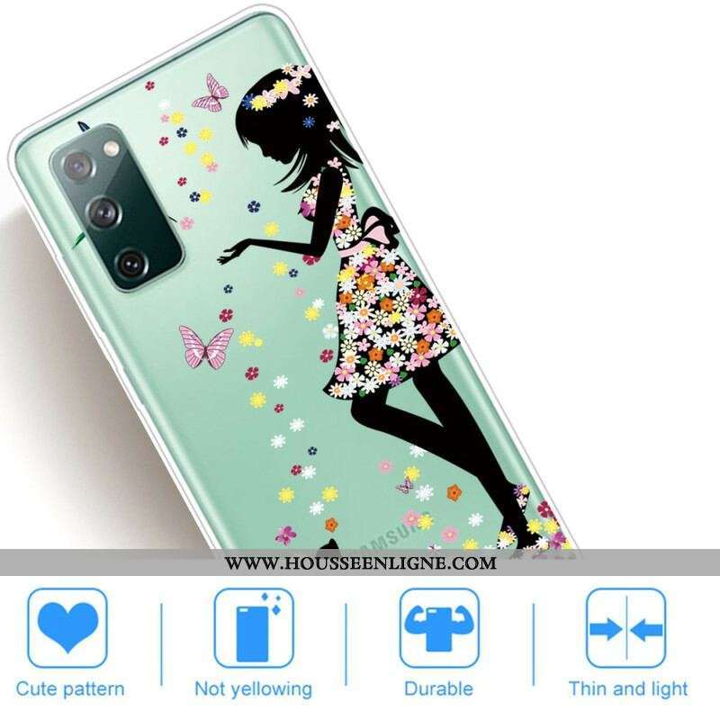 Coque Samsung Galaxy S20 FE Jolie Tête Fleurie