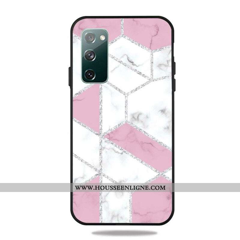 Coque Samsung Galaxy S20 FE Marbre Paillettes
