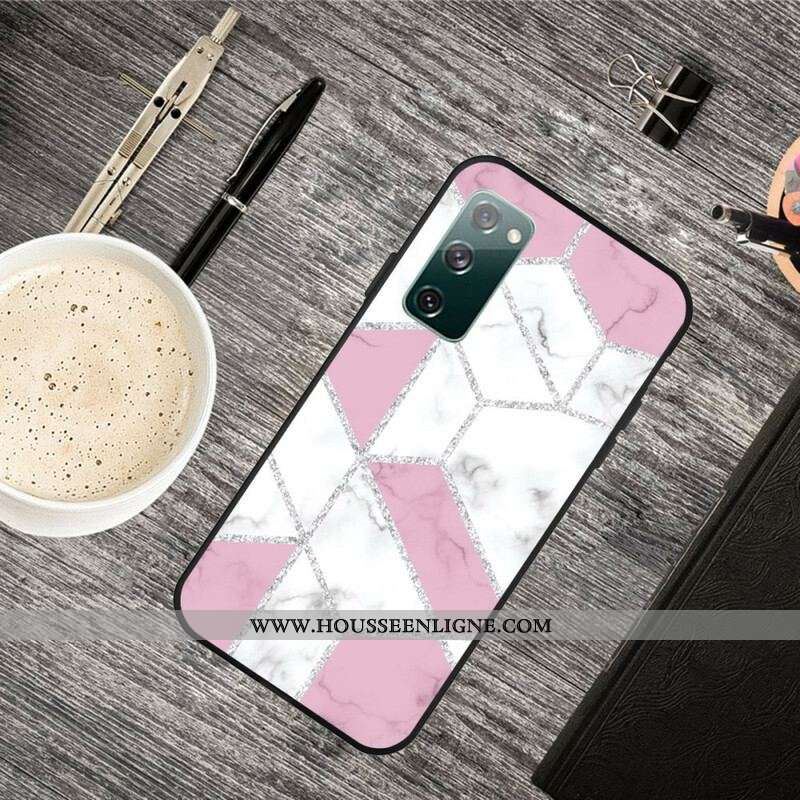 Coque Samsung Galaxy S20 FE Marbre Paillettes