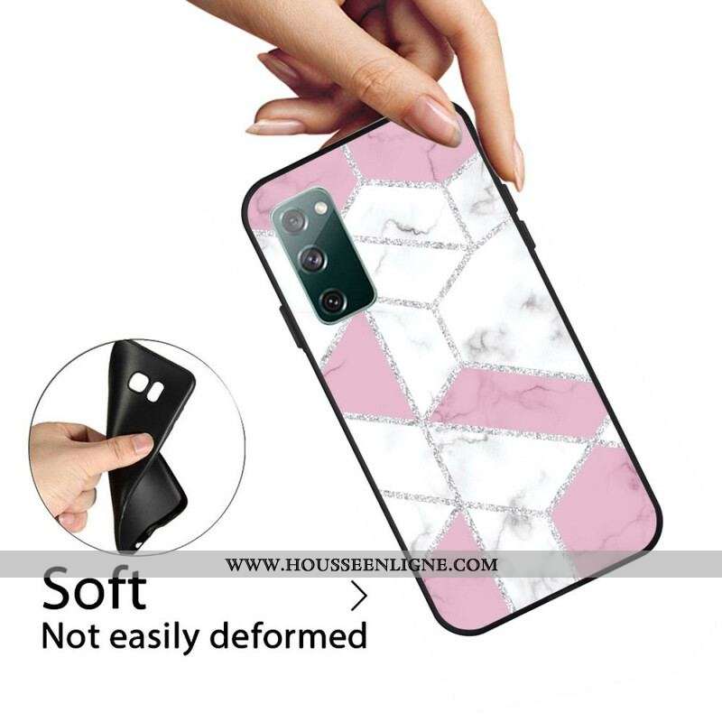 Coque Samsung Galaxy S20 FE Marbre Paillettes