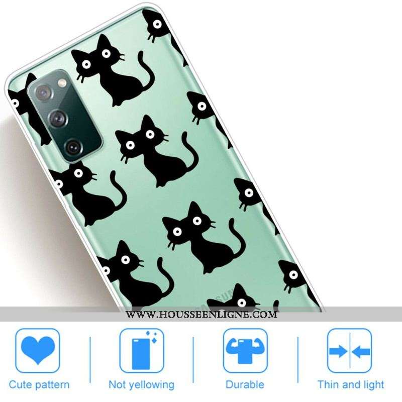 Coque Samsung Galaxy S20 FE Multiples Chats Noirs