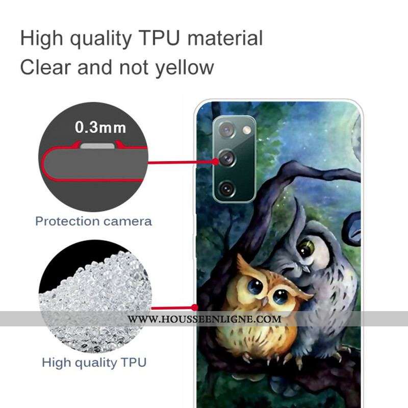 Coque Samsung Galaxy S20 FE Peinture Hiboux