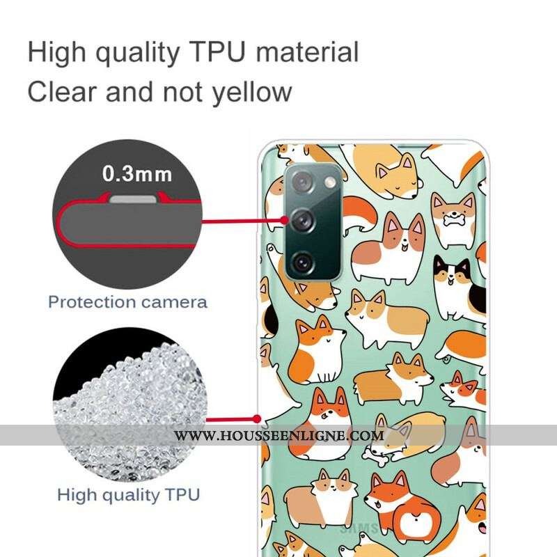 Coque Samsung Galaxy S20 FE Transparente Multiples Chiens