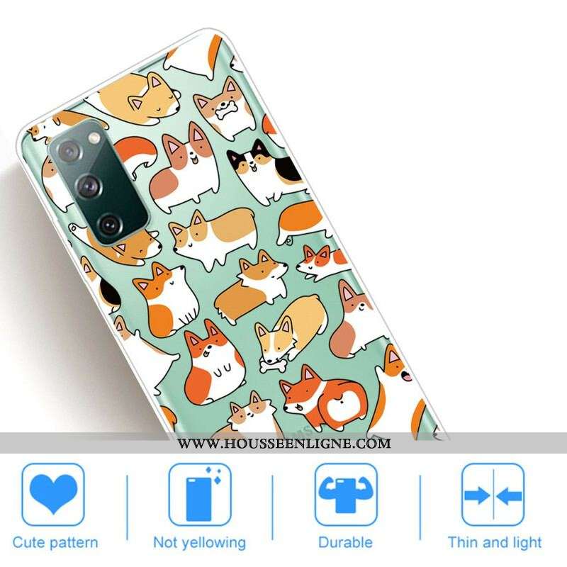 Coque Samsung Galaxy S20 FE Transparente Multiples Chiens