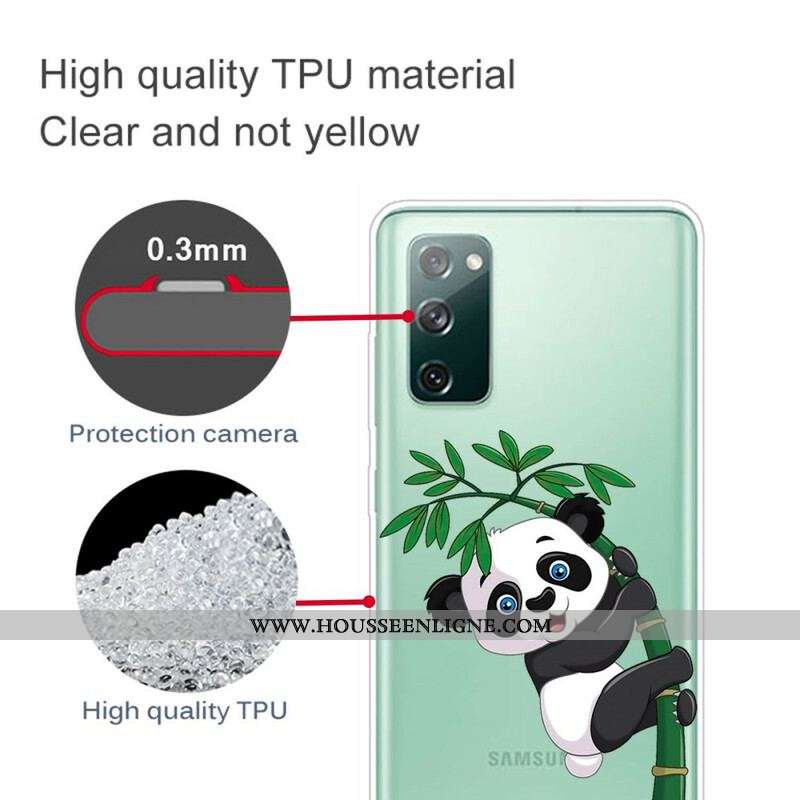 Coque Samsung Galaxy S20 FE Transparente Panda Sur Le Bambou