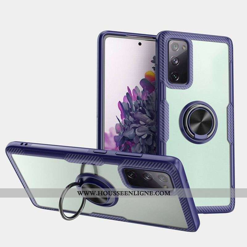 Coque Samsung Galaxy S20 FE Transparente Ring et Carbone