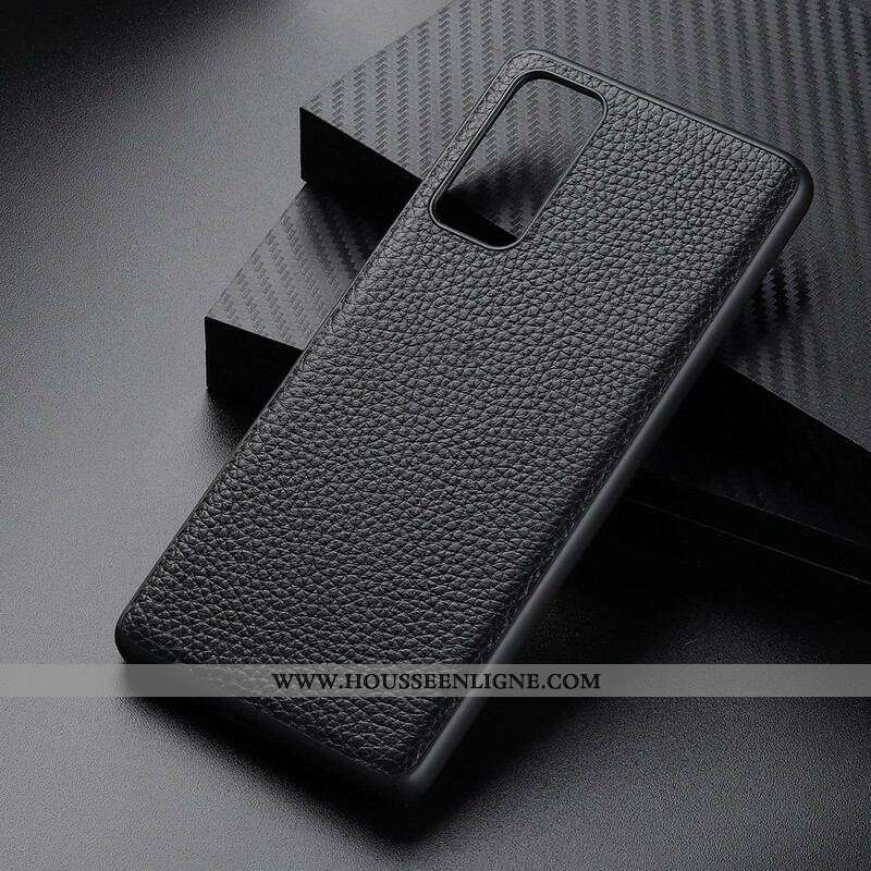 Coque Samsung Galaxy S20 FE Véritable Cuir Litchi