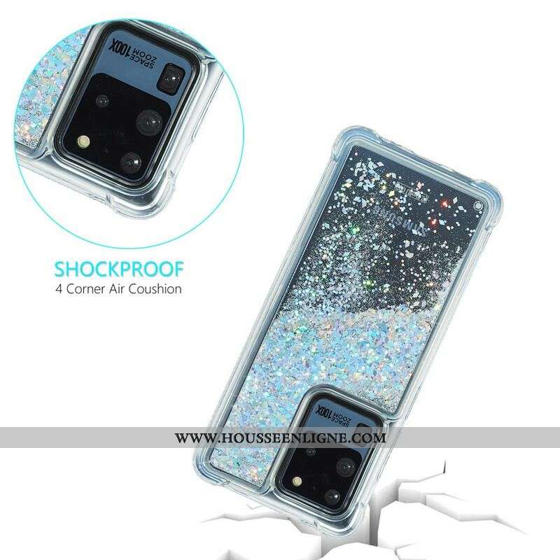 Coque Samsung Galaxy S20 Plus Paillettes Coins Renforcés