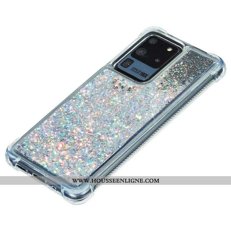 Coque Samsung Galaxy S20 Plus Paillettes Coins Renforcés