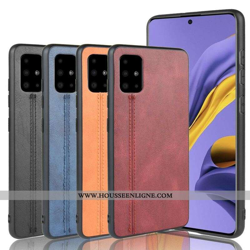 Coque Samsung Galaxy S20 Ultra Effet Cuir Couture