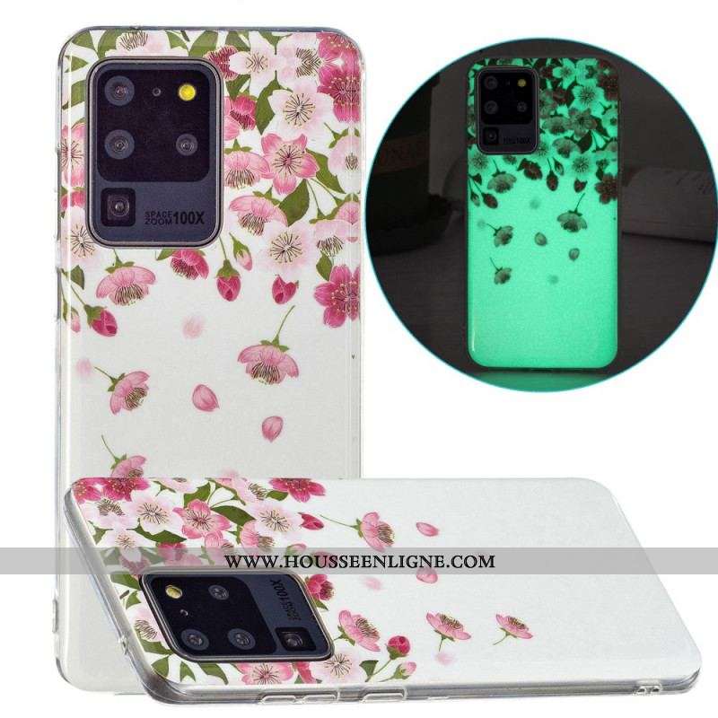 Coque Samsung Galaxy S20 Ultra Fleurs Fluorescente