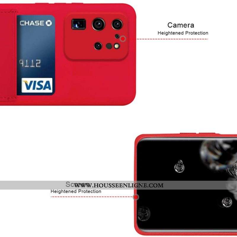 Coque Samsung Galaxy S20 Ultra Silicone Liquide Porte Carte