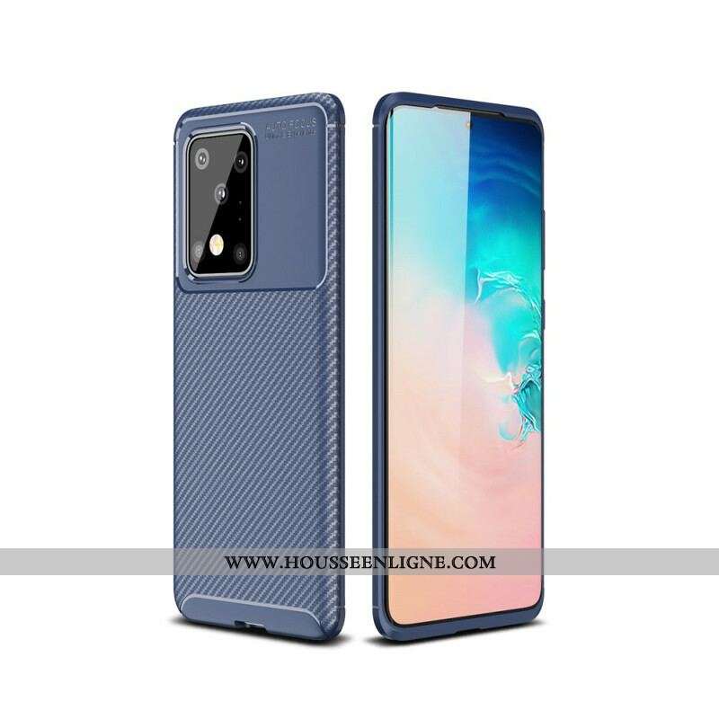 Coque Samsung Galaxy S20 Ultra Texture Fibre Carbone Flexible