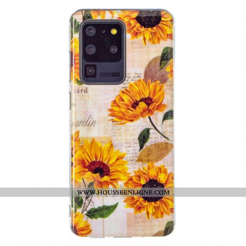Coque Samsung Galaxy S20 Ultra Tournesols Fluorescentes
