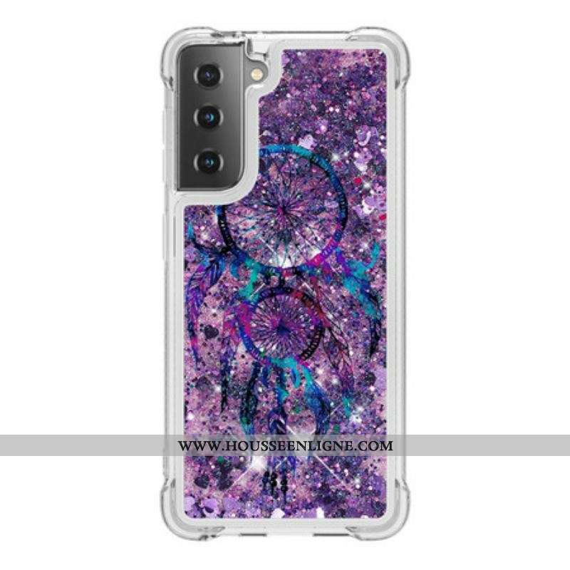 Coque Samsung Galaxy S21 5G Attrape Rêves Paillettes