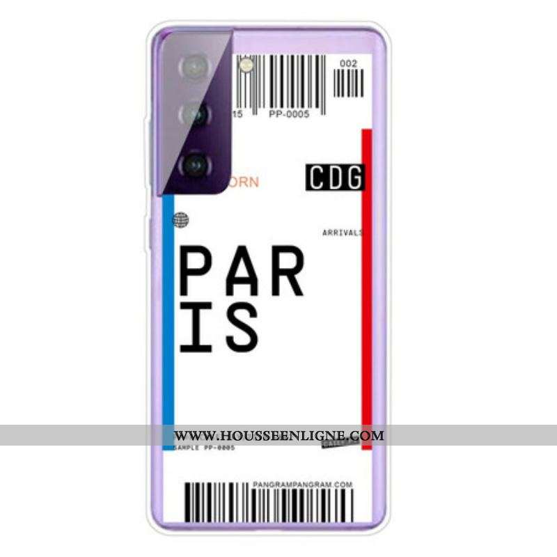 Coque Samsung Galaxy S21 5G Boarding Pass to Paris