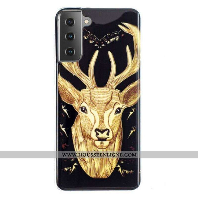 Coque Samsung Galaxy S21 5G Cerf Majestueux Fluorescente