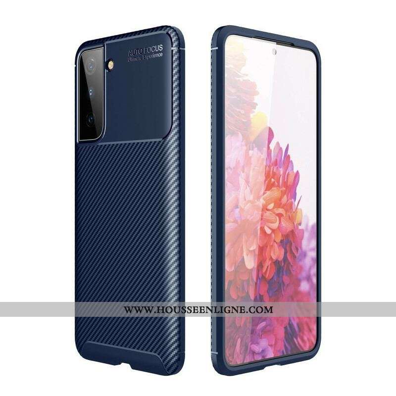 Coque Samsung Galaxy S21 5G Flexible Texture Fibre Carbone