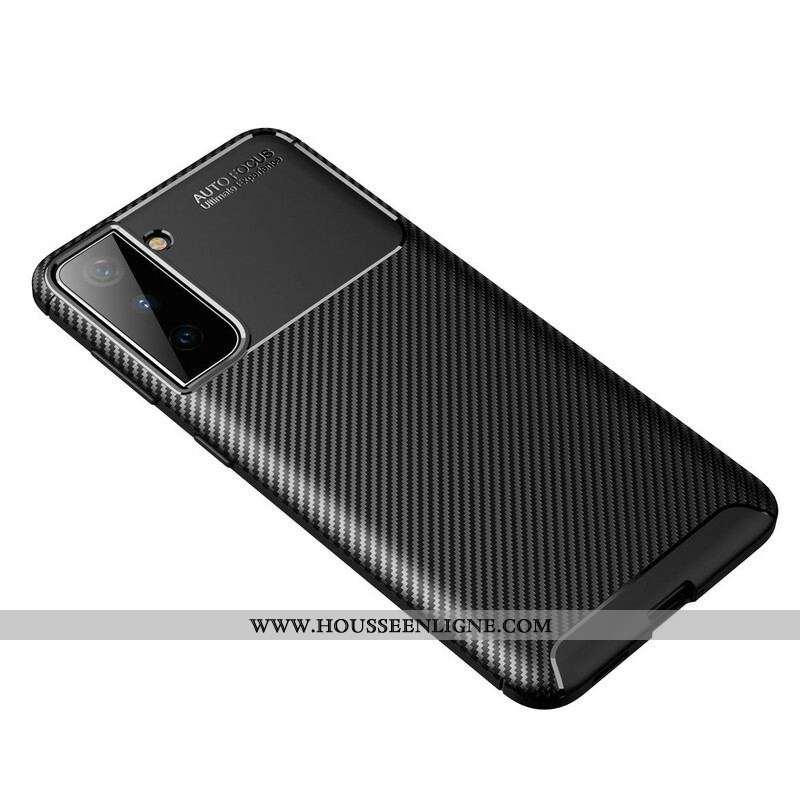 Coque Samsung Galaxy S21 5G Flexible Texture Fibre Carbone