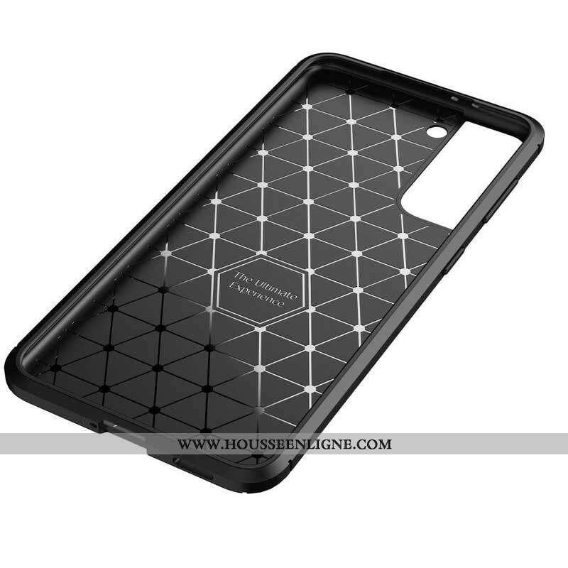 Coque Samsung Galaxy S21 5G Flexible Texture Fibre Carbone
