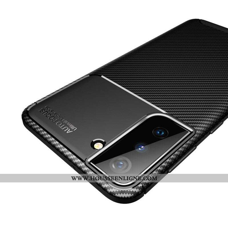 Coque Samsung Galaxy S21 5G Flexible Texture Fibre Carbone