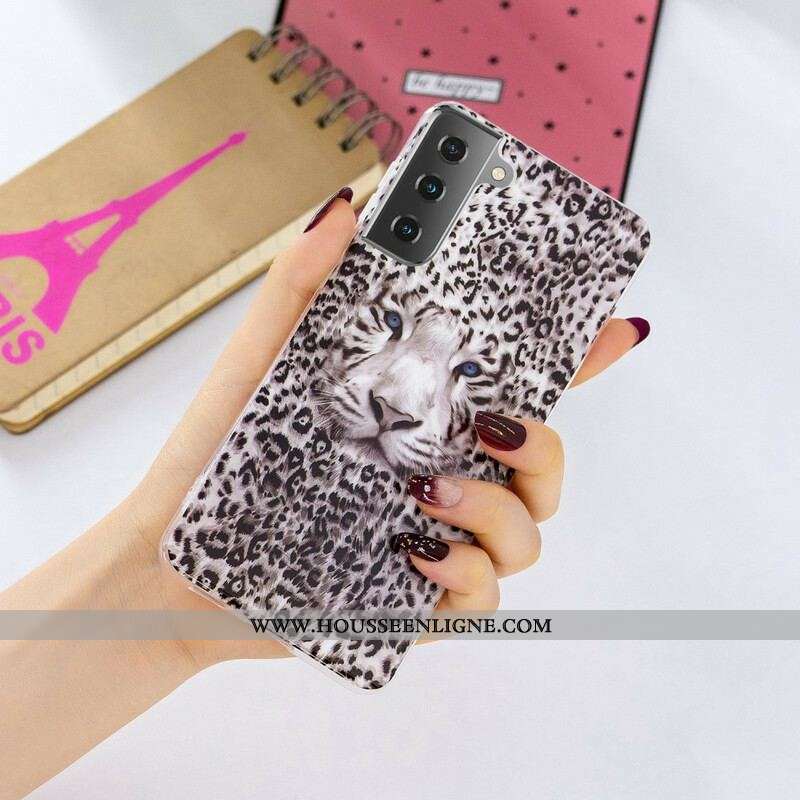 Coque Samsung Galaxy S21 5G Leopard Fluorescente