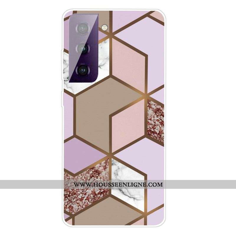 Coque Samsung Galaxy S21 5G Marbre Géométrique