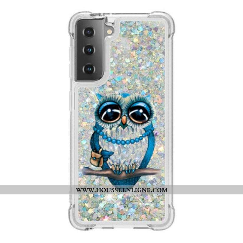 Coque Samsung Galaxy S21 5G Miss Hibou Paillettes