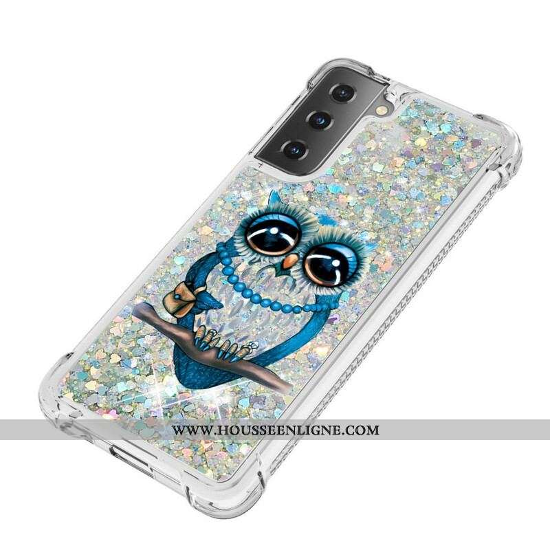 Coque Samsung Galaxy S21 5G Miss Hibou Paillettes