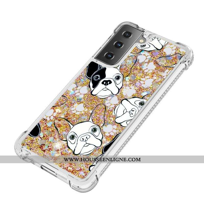 Coque Samsung Galaxy S21 5G Mr Chien Paillettes